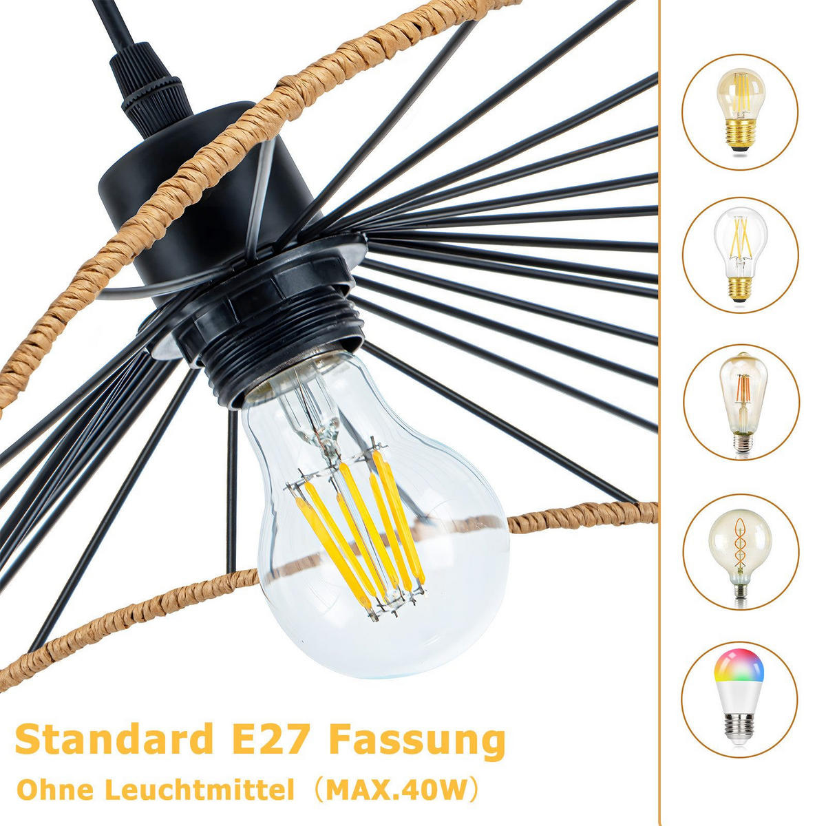 PENDELLEUCHTE BJORN Ⅲ 10/50/120 cm - Schwarz, Metall (10/50/120cm) - Nettlife