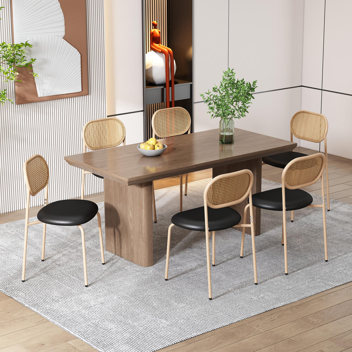 ESSZIMMEERSTUHL-SET 4er-set Schwarz 48/46/80 cm - Schwarz, Metall (46/80/48cm) - Urban Meuble