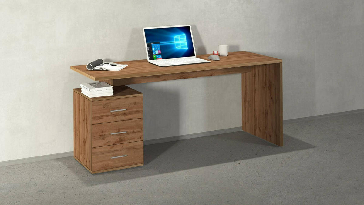 SCHREIBTISCH Eiche 60/160/75 cm - Braun, Holzwerkstoff (60/160/75cm) - DMORA