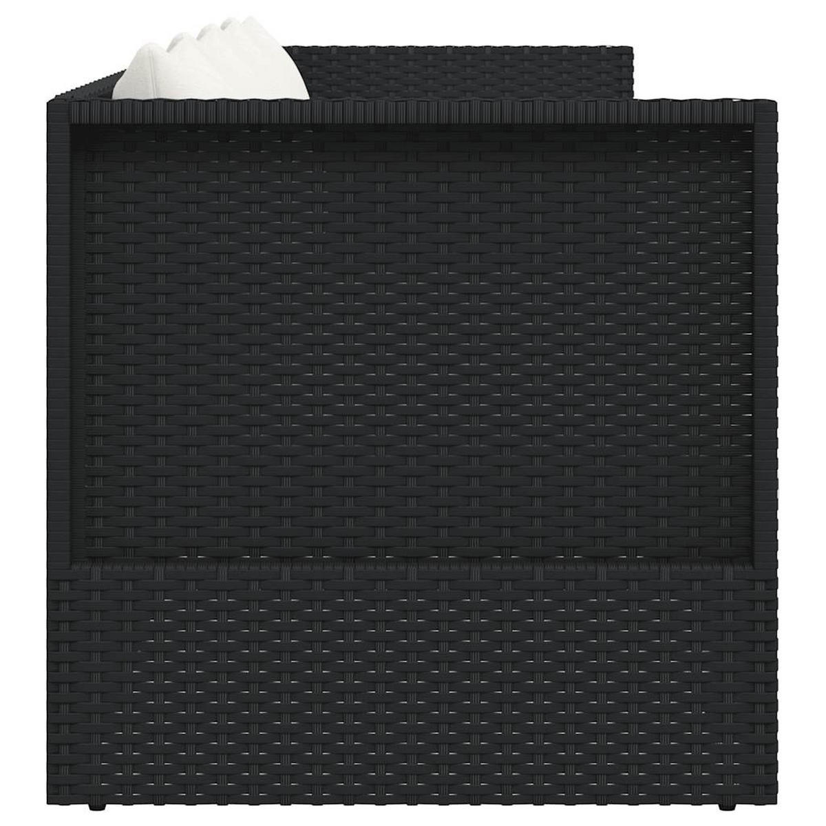 SONNENLIEGE mit Kissen, verstellbar, 200/60/58 cm, aus Poly Rattan, Schwarz - Schwarz, Kunststoff (60/58/200cm) - vidaXL