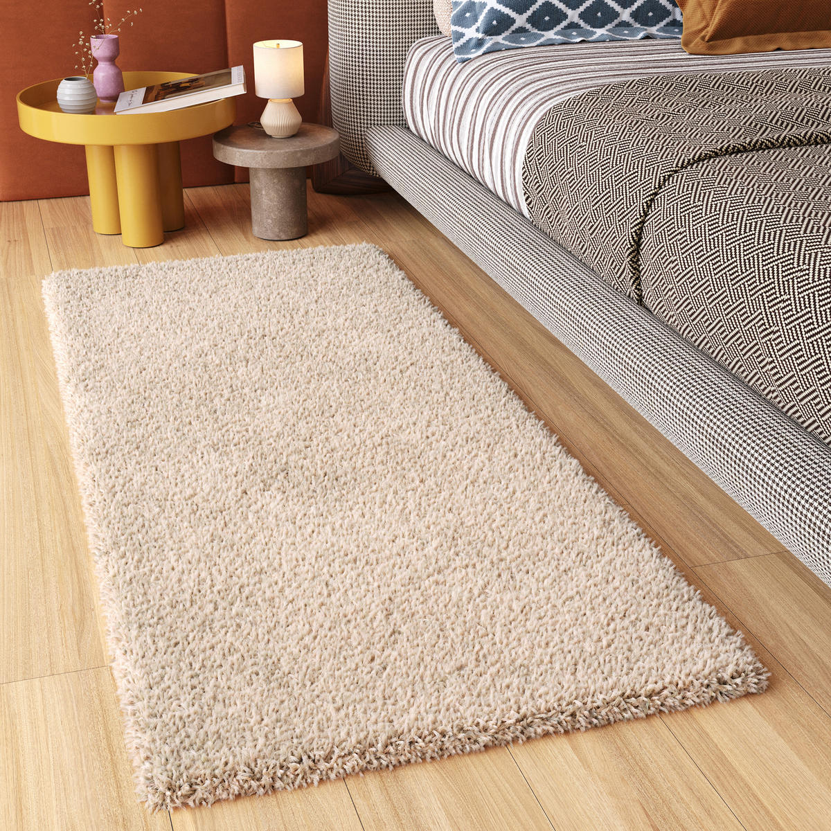 TEPPICHLÄUFER ESSENCE beige uni 80/400 cm - Beige, Textil (80/400cm) - Tapiso