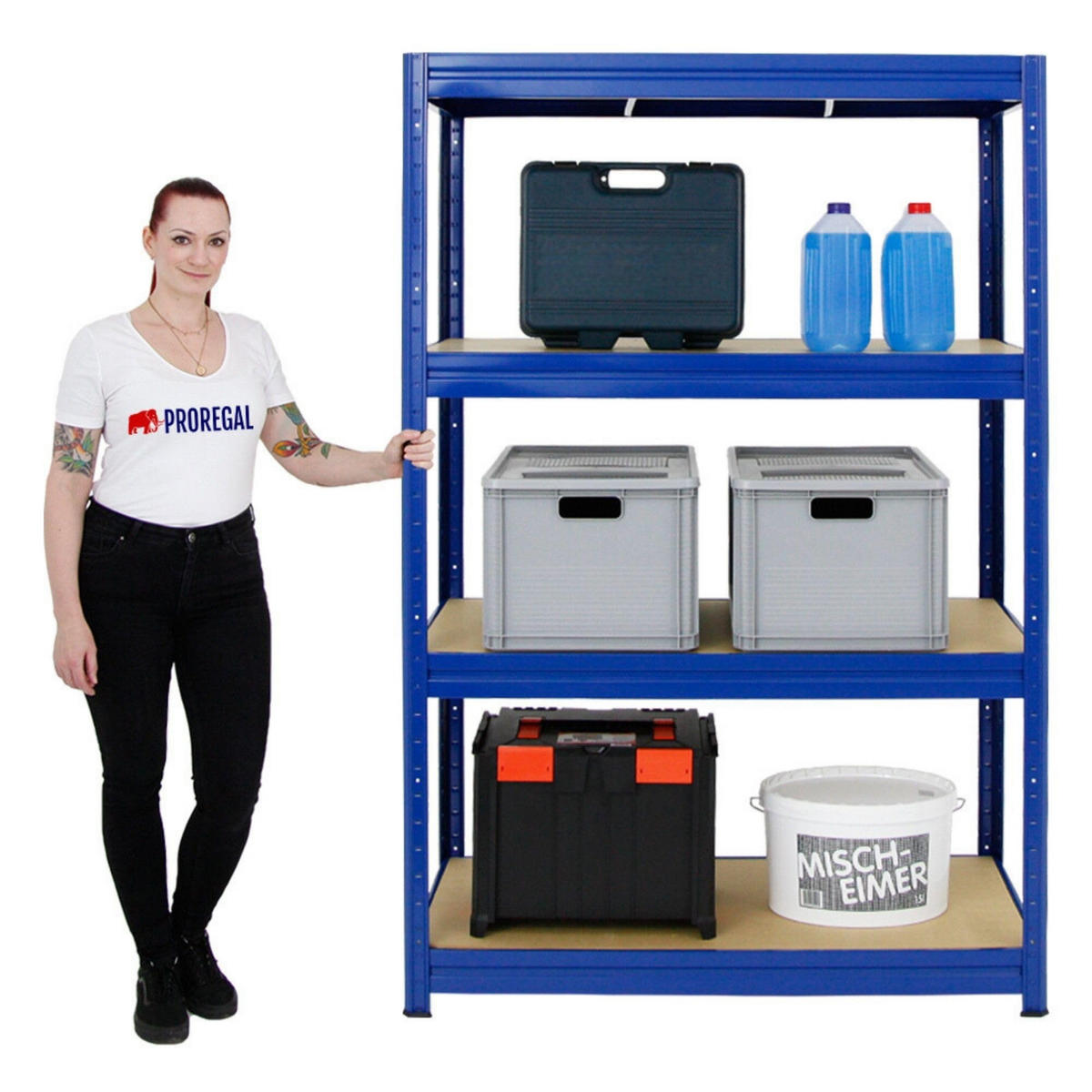 SCHWERLASTREGAL Dino 2er-Set mit 2x 180x120x60 cm Fachlast 600 kg Blau - Blau, Metall (240/180/60cm) - PROREGAL