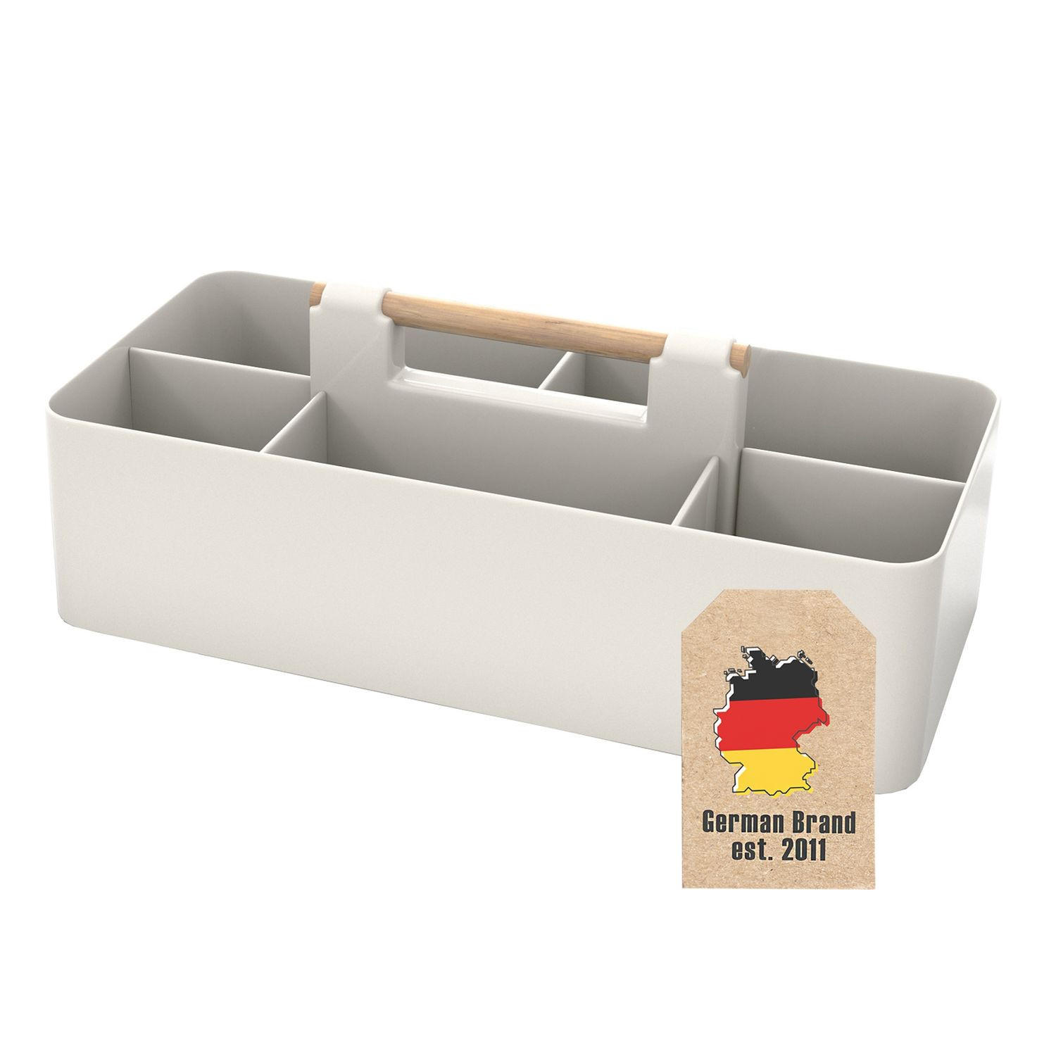 MAKE-UP-ORGANIZER 32/15.5/8 cm (Weißgrau) - Weiß, Kunststoff (15.5/8/32cm) - Intirilife