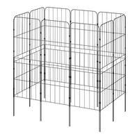GARTENZAUN 10 Stück aus Metall in Schwarz Abnehmbares Design Robuste Metallkonstruktion je Paneel: 31 cm B × 96 cm H - Schwarz, Metall (31cm) - Livingandhome