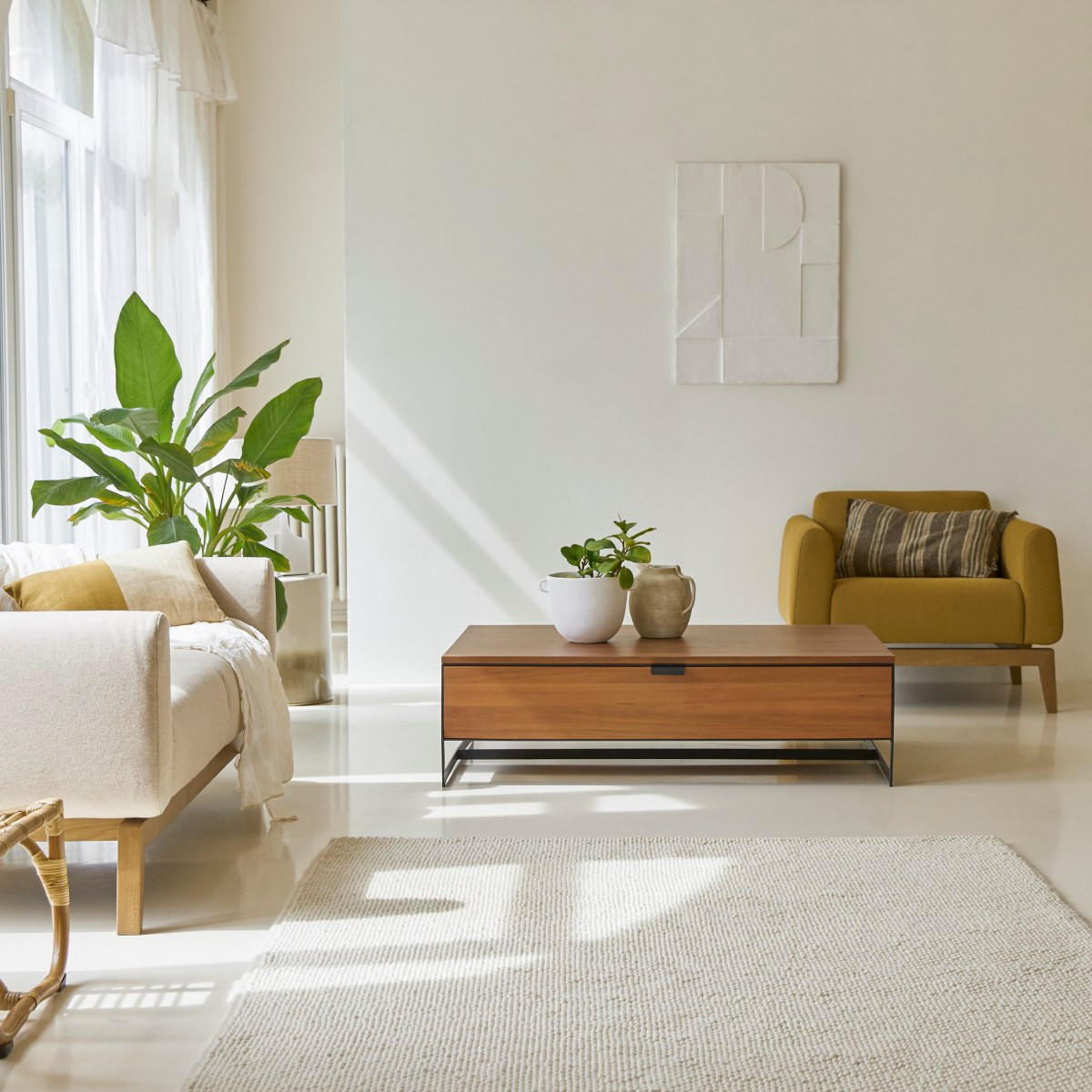 COUCHTISCH Urban Natur aus Akazie - Naturfarben, Holz (80/120/35cm) - Tikamoon