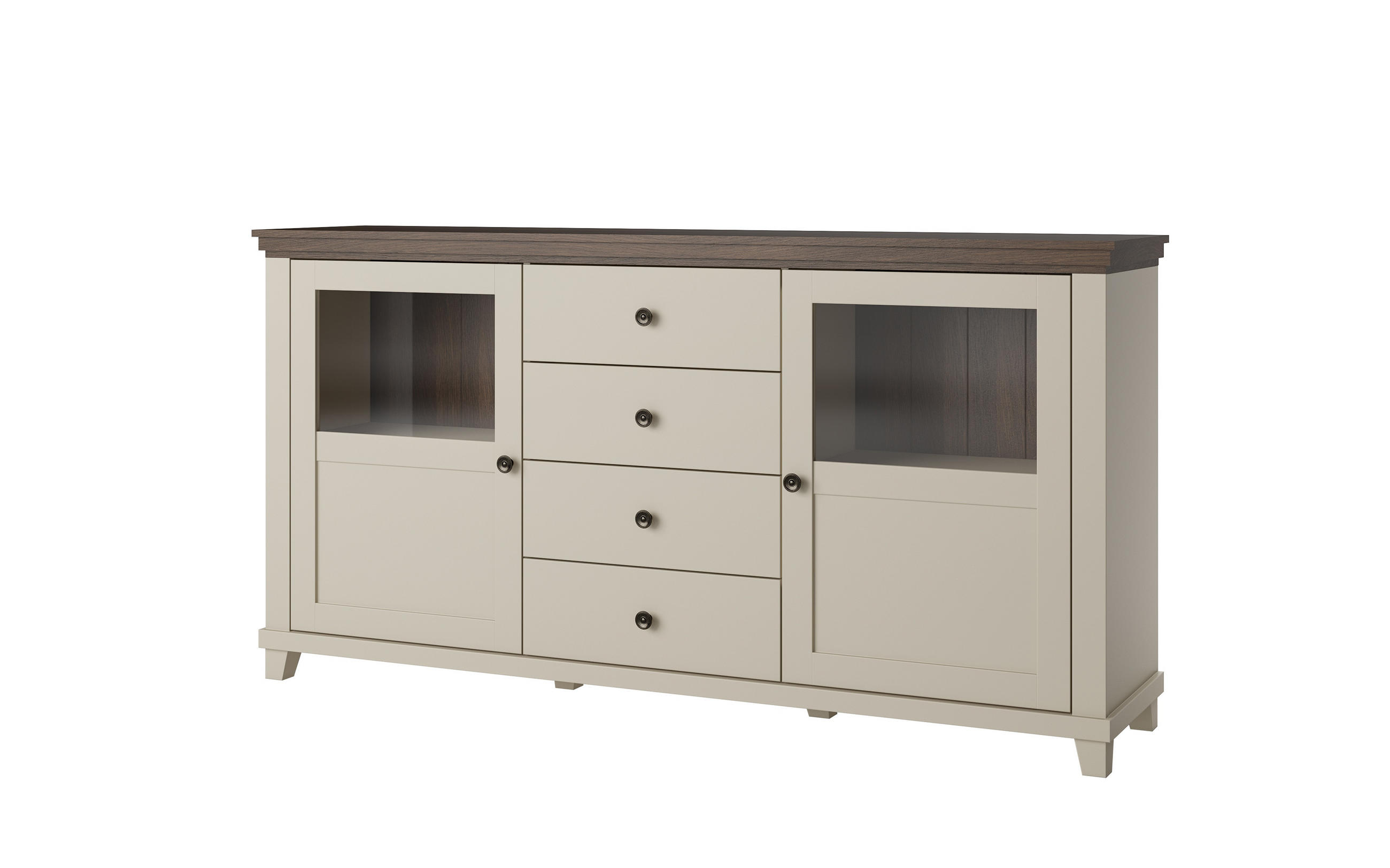 SIDEBOARD EVANDRO 181x42x93 cm mit 4 Schubladen und 2 Türen Beige - Beige, Holzwerkstoff (181/93/42cm) - MASSENO