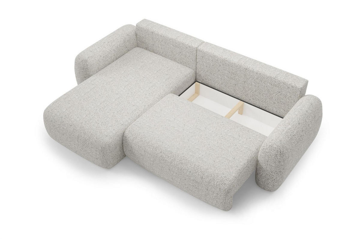 ECKSOFA Gaston Mit Schlaffunktion - Beige, Holzwerkstoff/Textil (304/190cm) - Fun Möbel