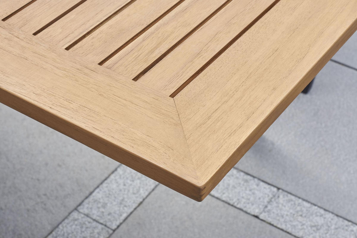 GARTENTISCH New Jersey 180/240x90x75 cm, Teakholz, Anthrazit - Anthrazit, Holz (90/240/75cm) - dasmöbelwerk