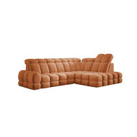 ECKSOFA TOLLO Salvador-stoff L-form 302x217x105 cm orange - Orange, Holz/Textil (217/302cm) - DomoHome