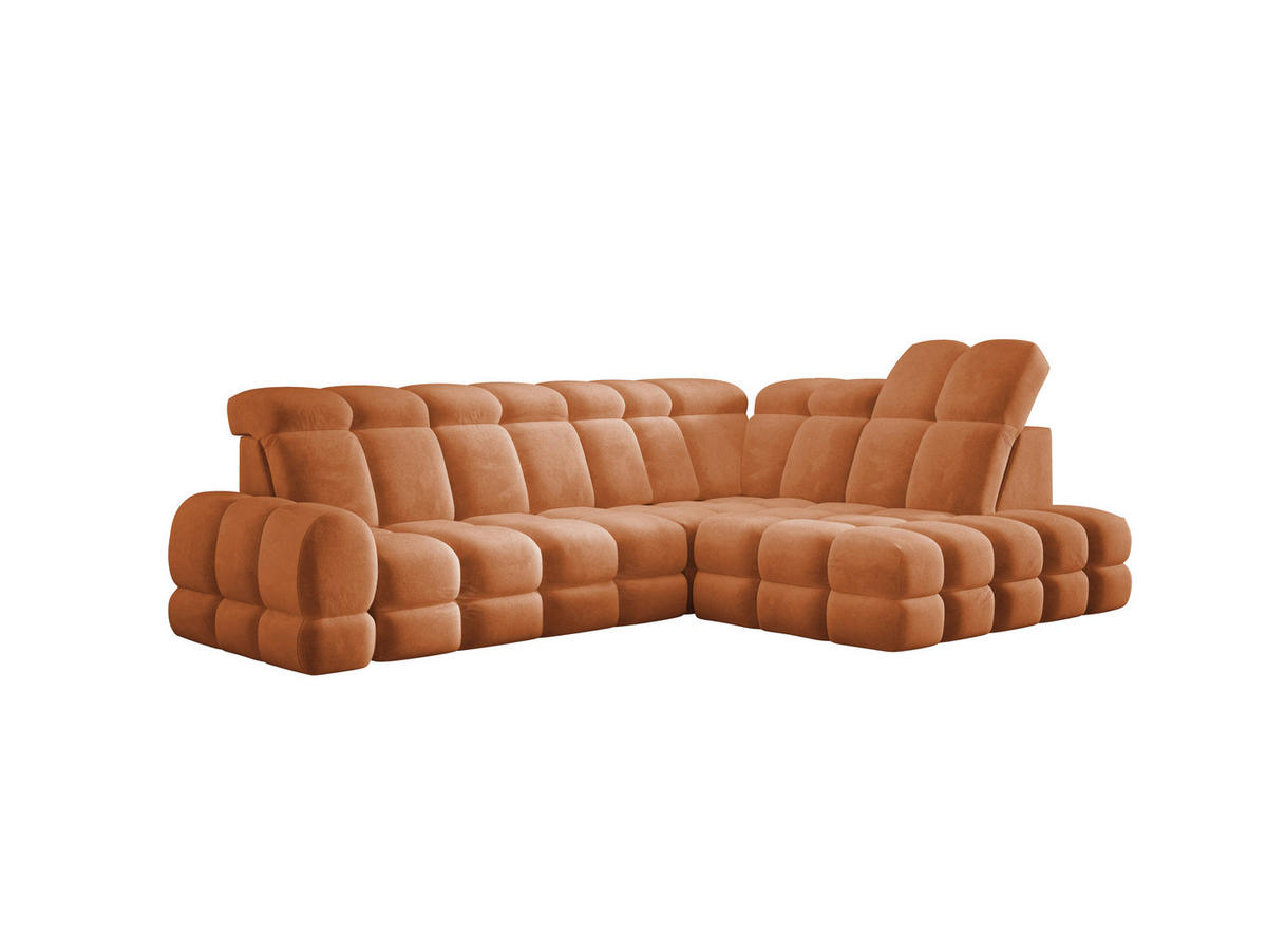 ECKSOFA TOLLO Salvador-stoff L-form 302x217x105 cm orange - Orange, Holz/Textil (217/302cm) - DomoHome