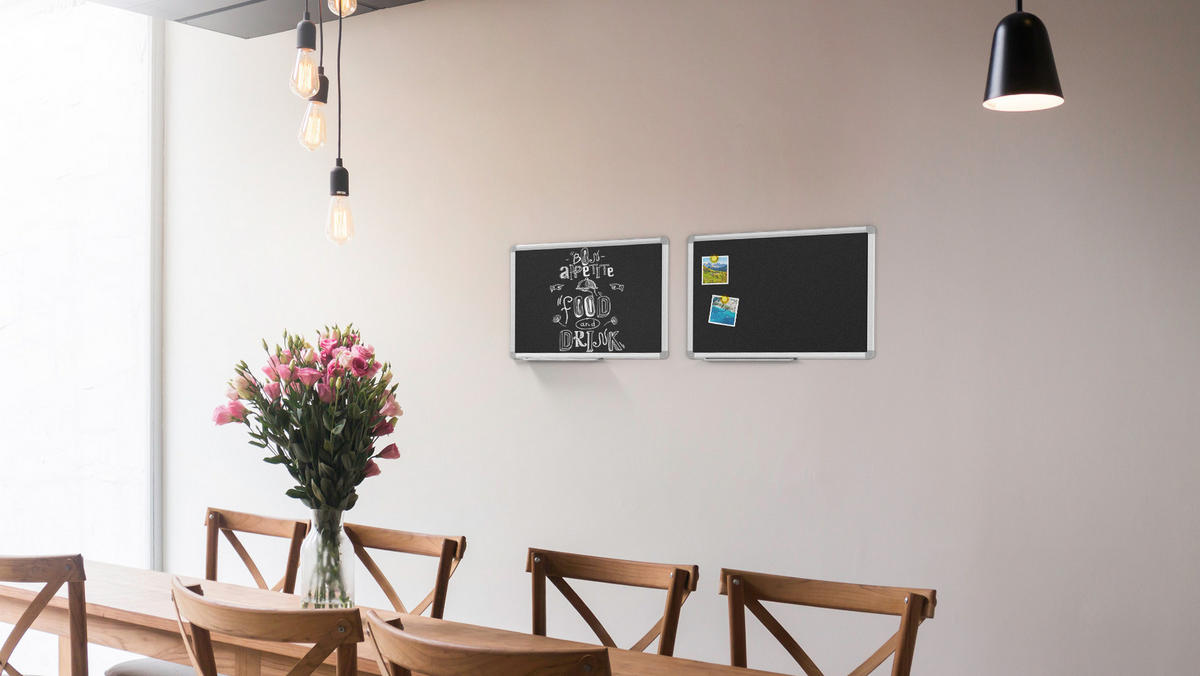 SCHWARZE magnetische Kreidetafel mit Alurahmen Premium EXPO 60x40cm - Schwarz, Metall (60/40/1.6cm) - ALLboards