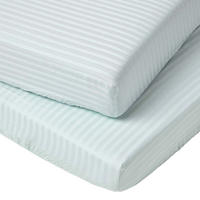 DAMAST-SPANNBETTLAKEN 2er-Set für Babybett, 60/120 cm - Blau, Textil (60/120cm) - Homescapes