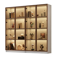 VITRINE, 2er-Set, LED-Licht, Flügeltüren, Weiß, 80x40x160cm - Weiß, Holzwerkstoff (40/160/160cm) - FLIEKS