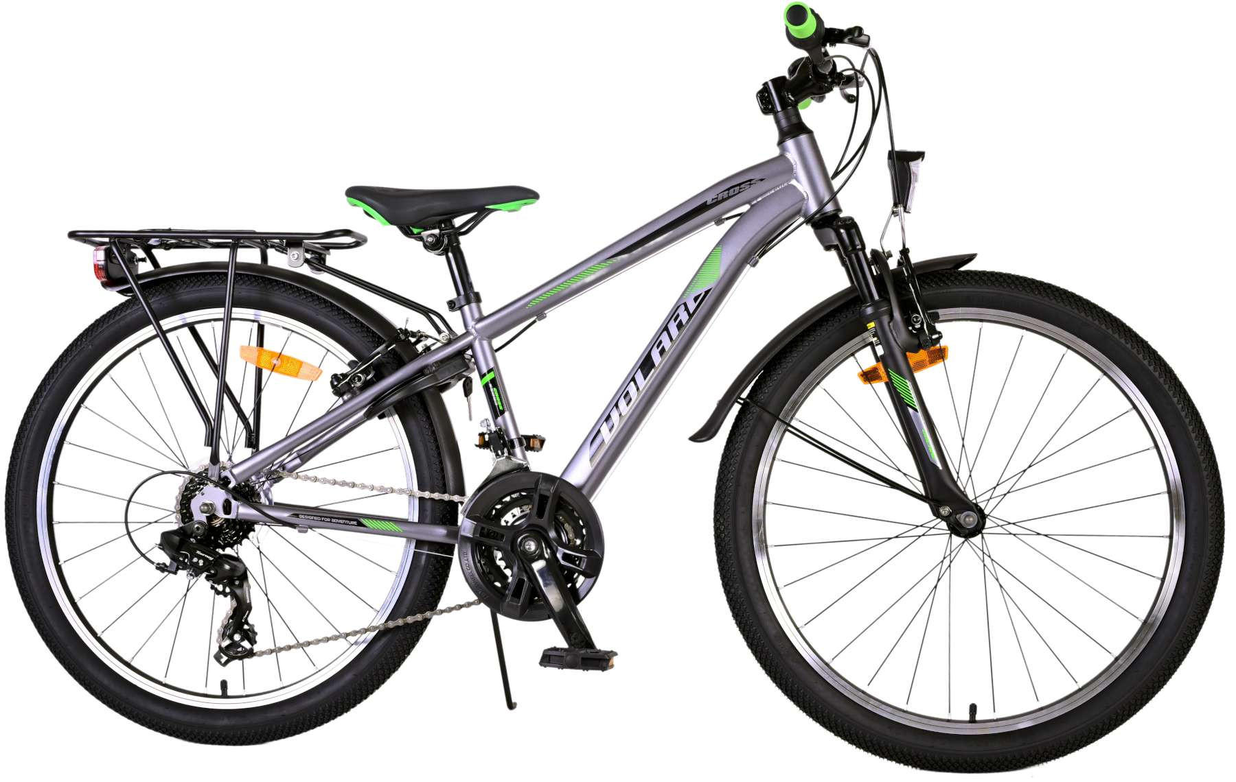KINDERFAHRRAD Cross - Jungen - 2 Handbremsen - 18 Gänge - 24 Zoll - Grau - Grau, Metall (70cm) - TPFSports