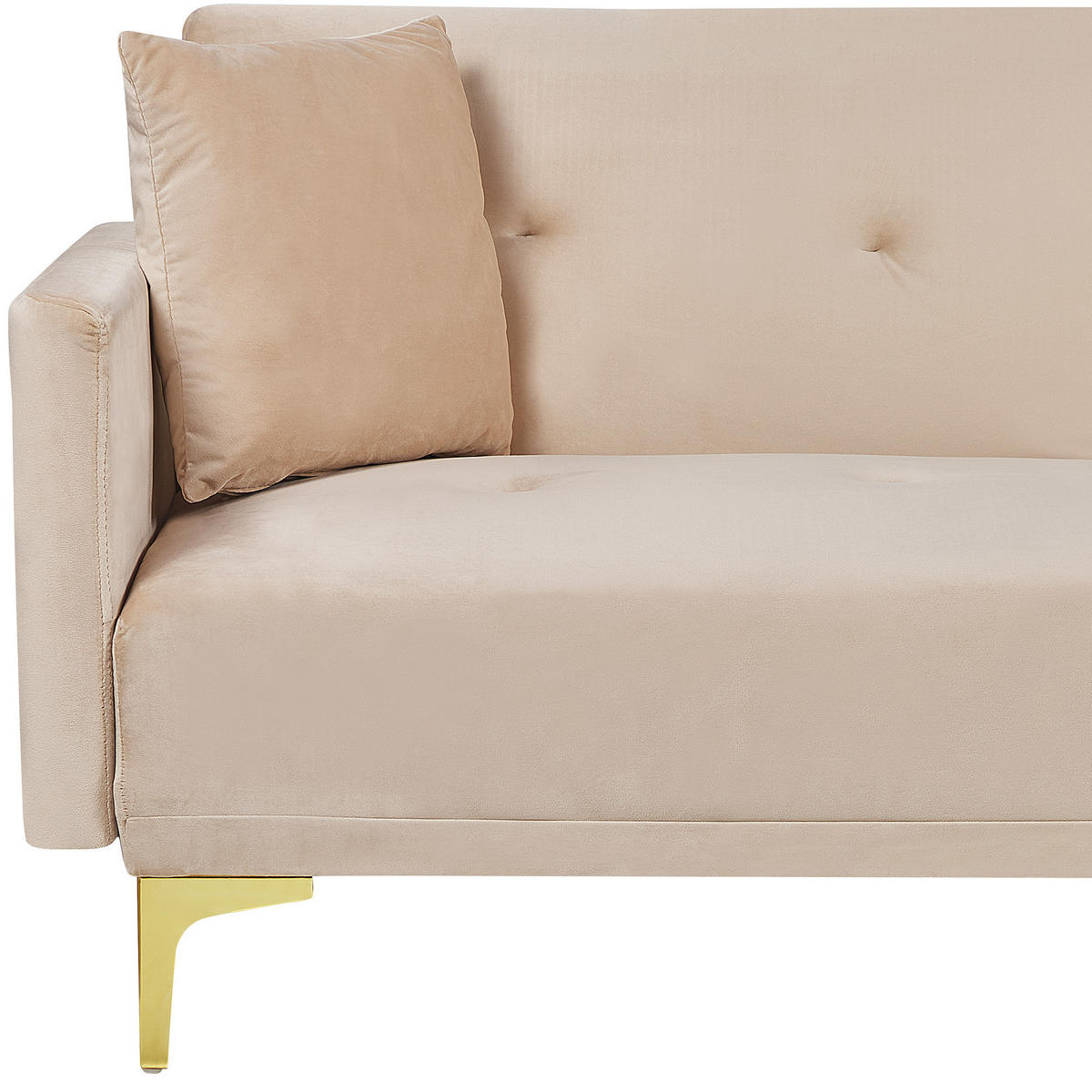 3-SITZER-SCHLAFSOFA Samtstoff Beige Lucan - Beige, Textil (190/75/90cm) - Beliani