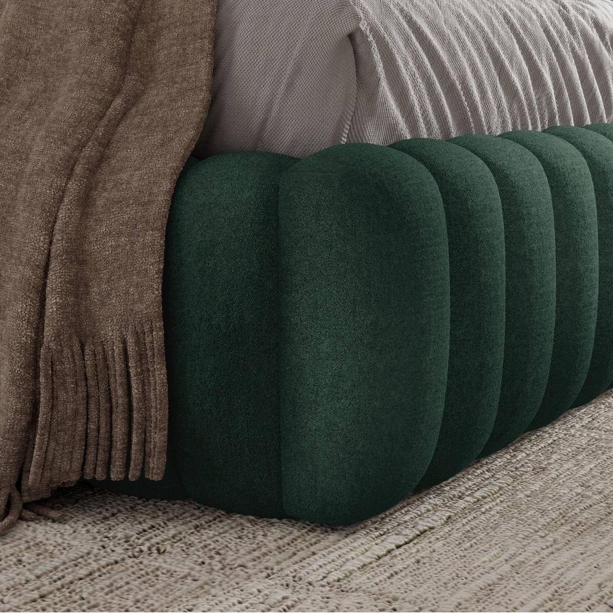 POLSTERBETT BLIVIO 180x200 cm,mit Bettkasten,Lattenrost,Doppelbett,Boxspringbett-Optik-Grün - Smaragdgrün, Holz (180/200cm) - Furnistar