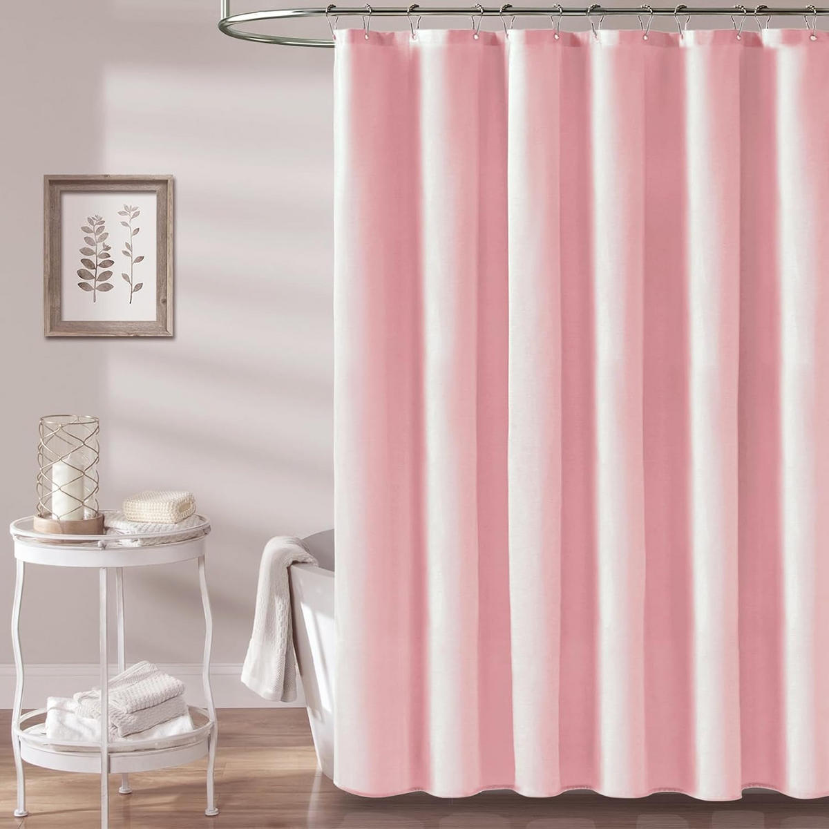 DUSCHVORHANG, Pink, Leinenoptik, 150 x 200 cm - Pink, Textil (150/200cm)