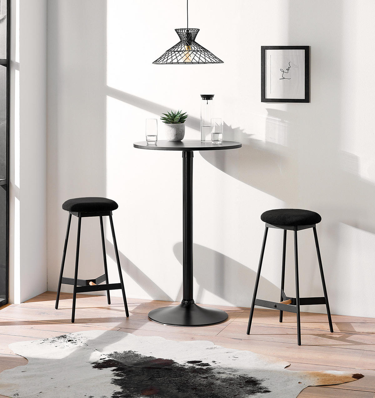 BARHOCKER - Cordstoff - Schwarz, Textil (32/65/32cm) - home24