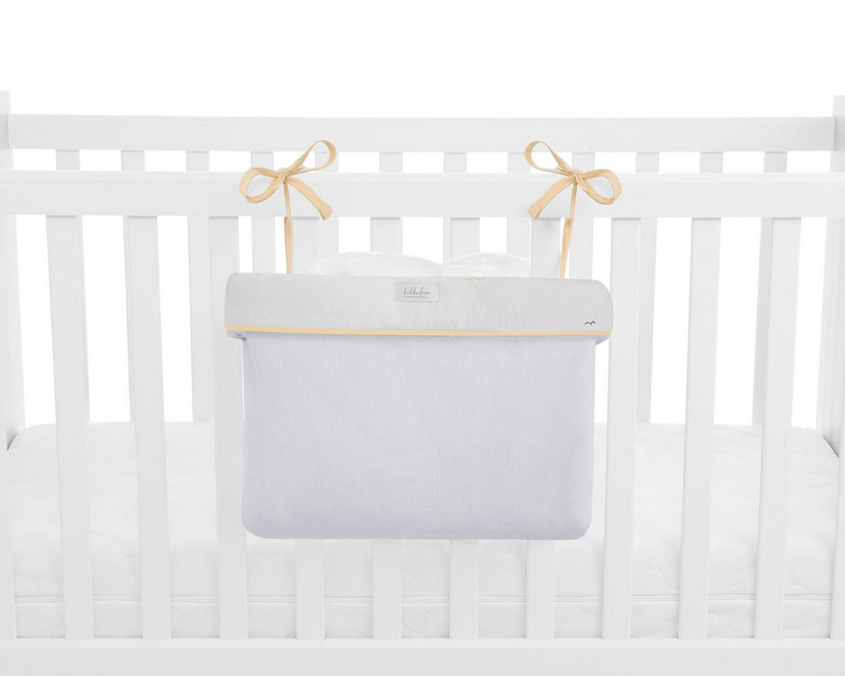 WICKELTASCHE 311080600 beige Baumwolle, Stickereien, Bindebänder, 33 x 23 x 8 cm, Aufbewahrungskorb - Beige, Textil (35/7/42cm) - Kikka boo