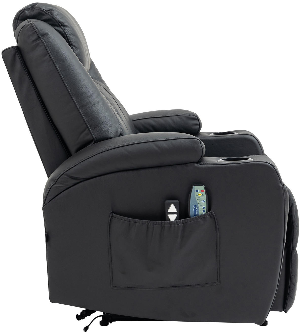 SESSEL Echtleder schwarz - Schwarz, Leder/Metall (83/105/94cm) - CLP