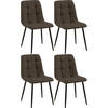 STUHL 4er Set Stoff Braun - Schwarz/Braun, Textil/Metall (45/84/55cm) - CLP