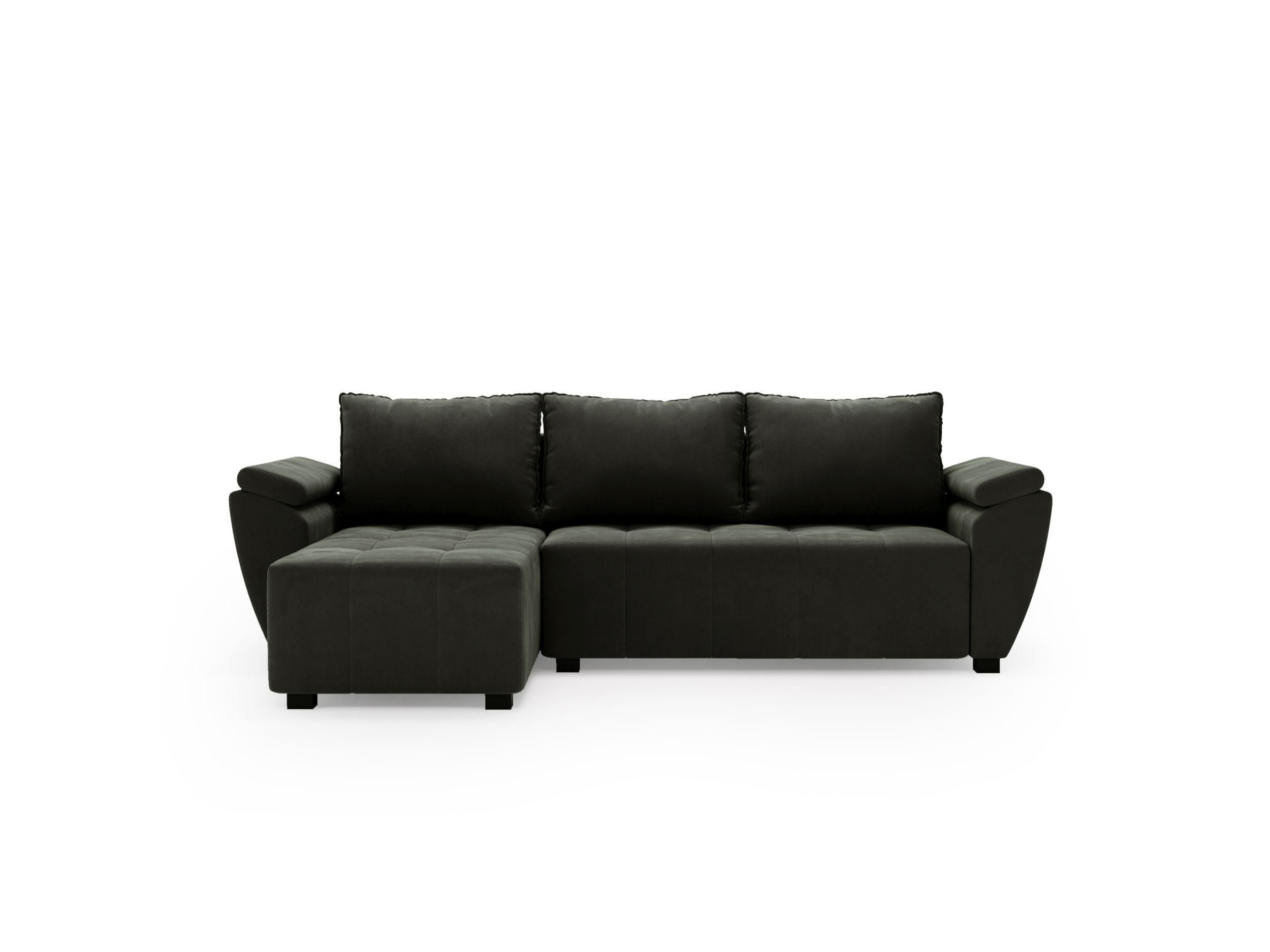 ECKSOFA ZEUS L Monolith 92 Links mit Schlaffunktion - Dunkelgrau, Textil (251/140cm) - Bedante