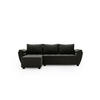 ECKSOFA ZEUS L Monolith 92 Links mit Schlaffunktion - Dunkelgrau, Textil (251/140cm) - Bedante