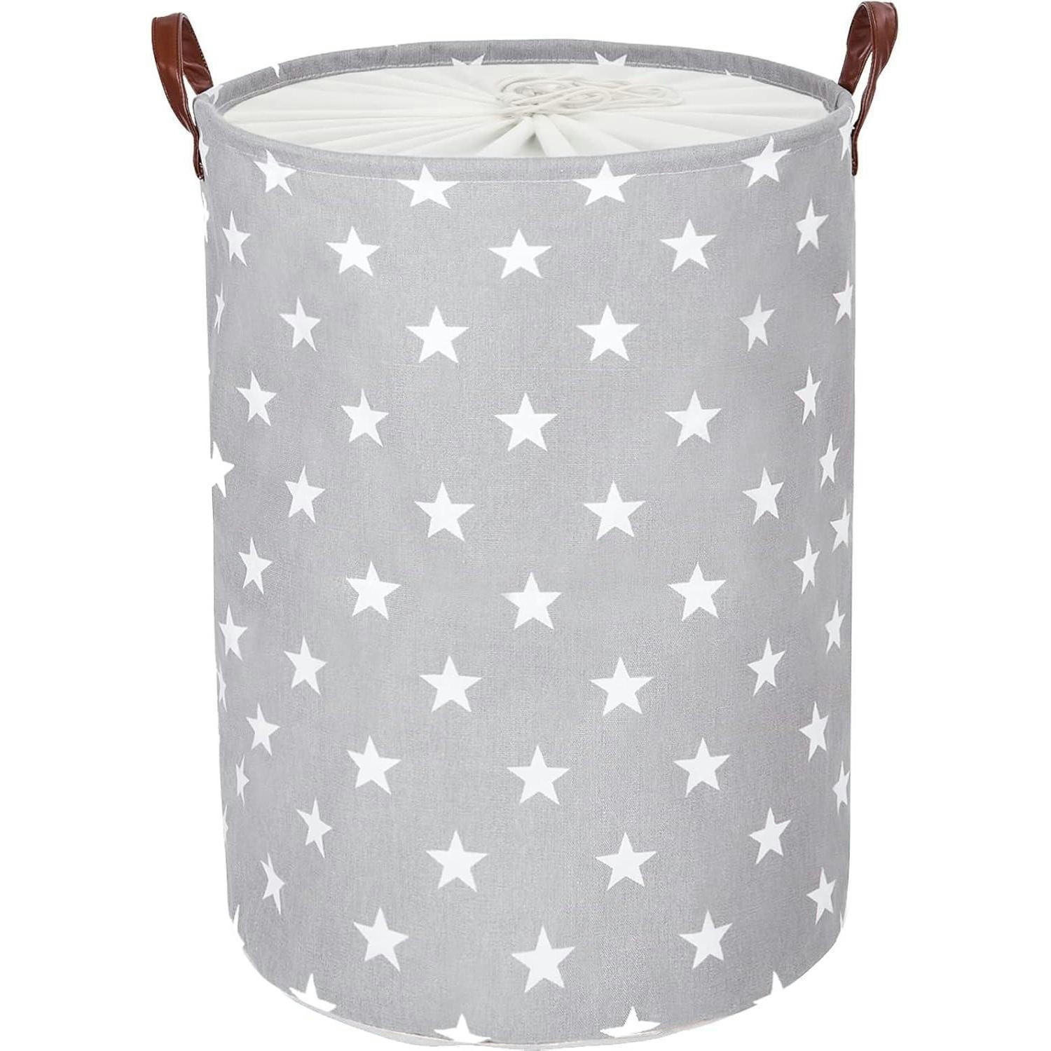 WÄSCHEKORB mit Sternenmuster 61 cm - Grau, Textil (40.5/61/40.5cm)