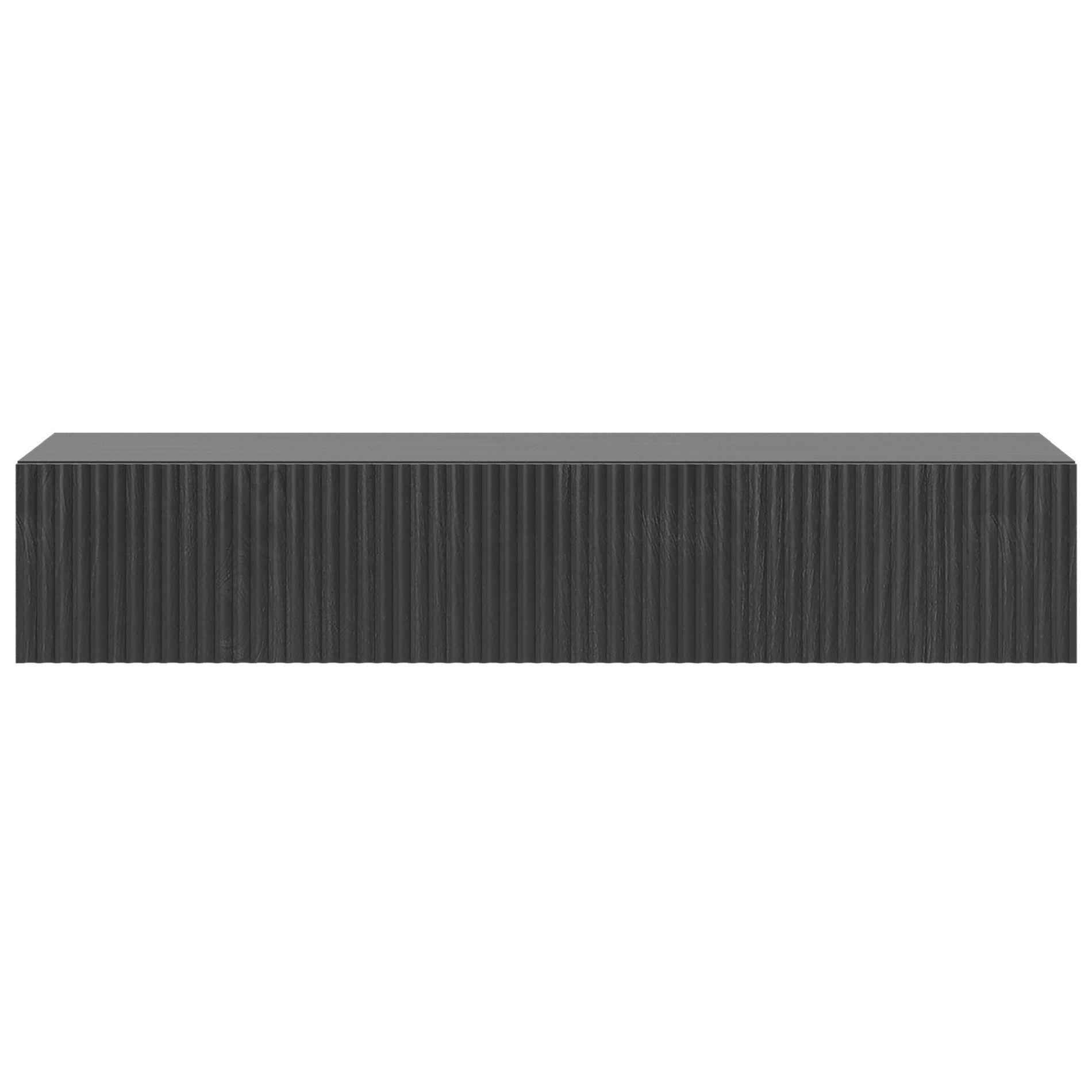 HÄNGEKONSOLE Nolie Holzoptik Esche Schwarz mit Schublade 90 cm - Schwarz, Holzwerkstoff (90/17/35.6cm) - Selsey