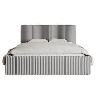 POLSTERBETT Tilio Hellgrau Cordbezug 180 cm - Hellgrau/Schwarz, Kunststoff/Textil (180/200cm) - Selsey