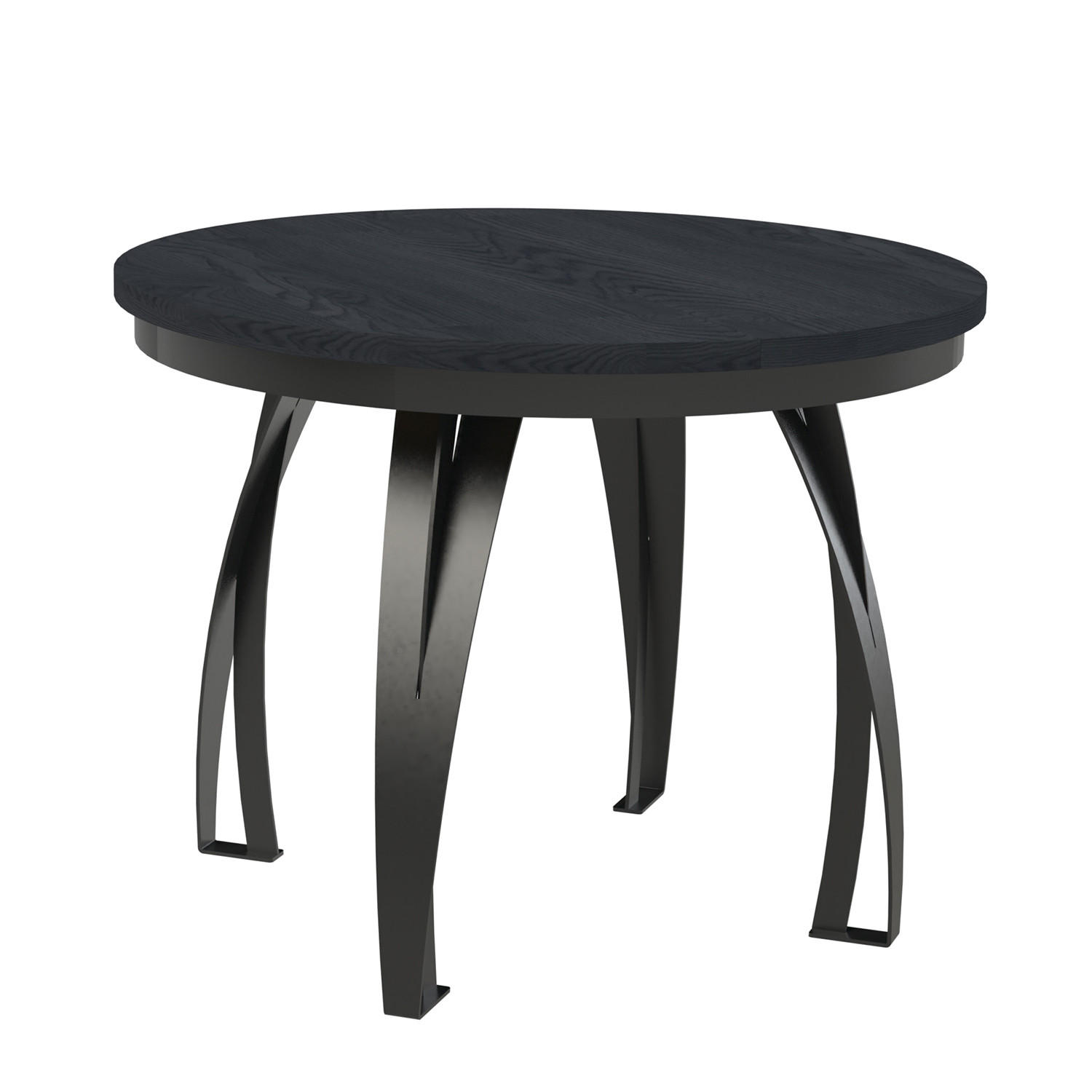 Meblini Esstisch Schwarz 100x77x100 cm