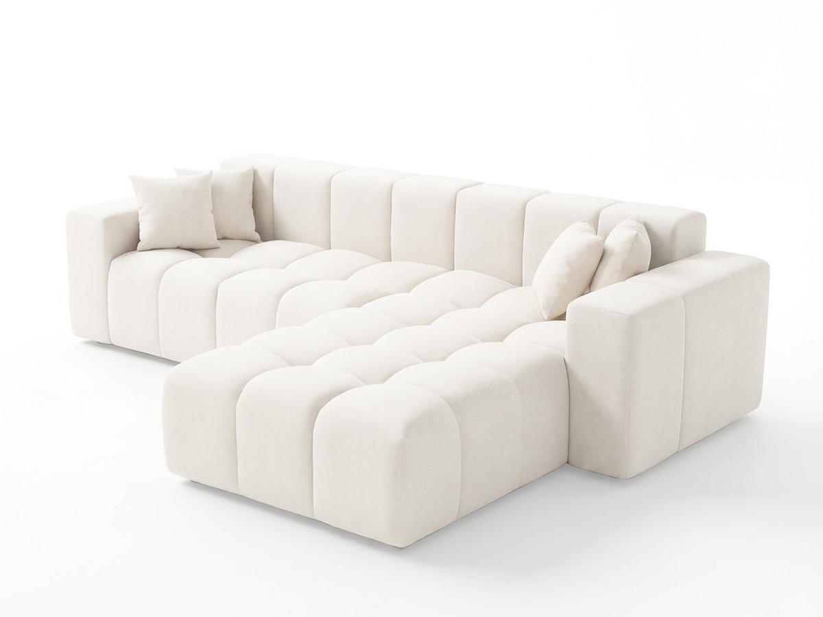 ECKSOFA Loopo Creme Rechts - Creme, Holz/Textil (265/180cm) - Graingold