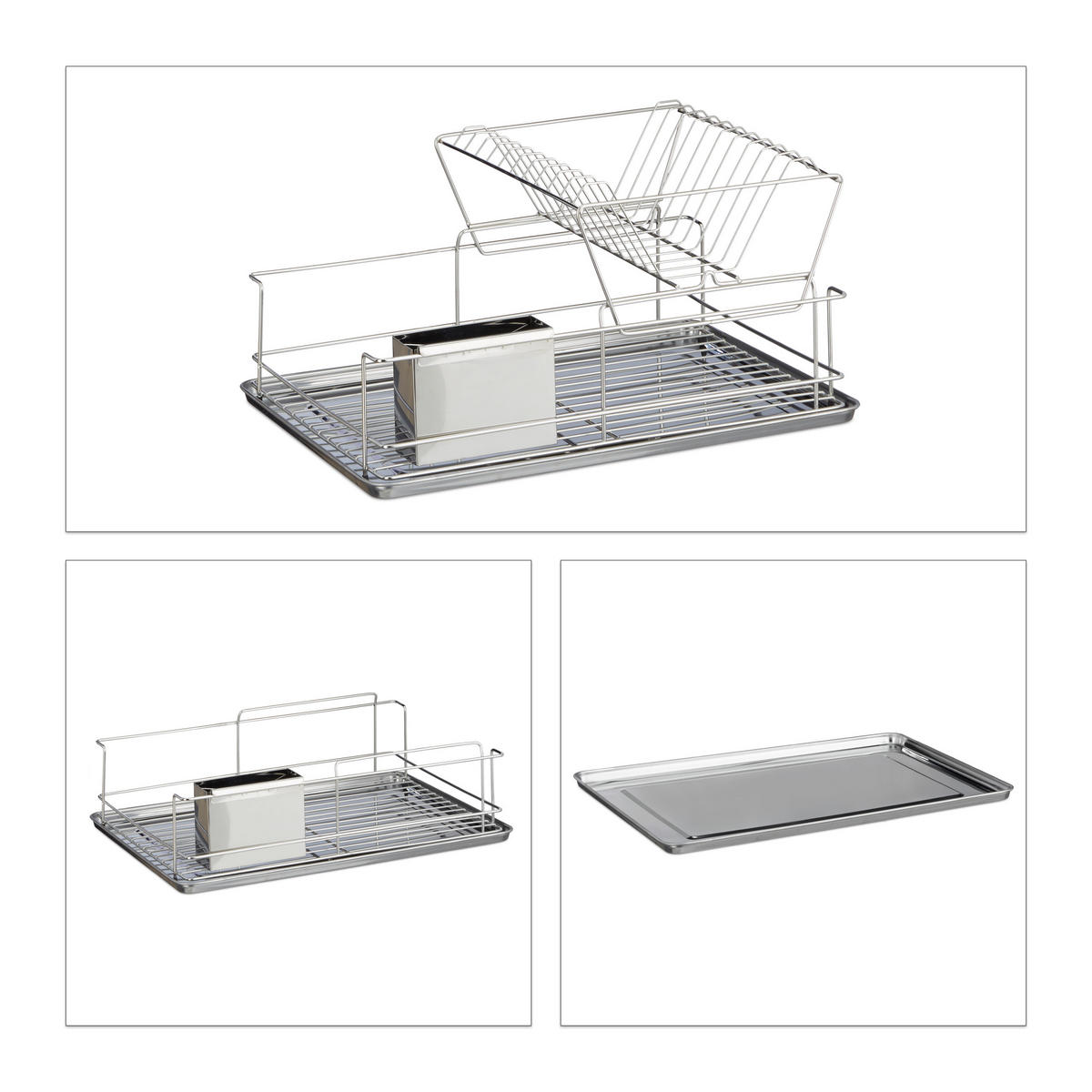 ABTROPFGESTELL - Silberfarben, Metall (48/23.5/32cm) - Relaxdays