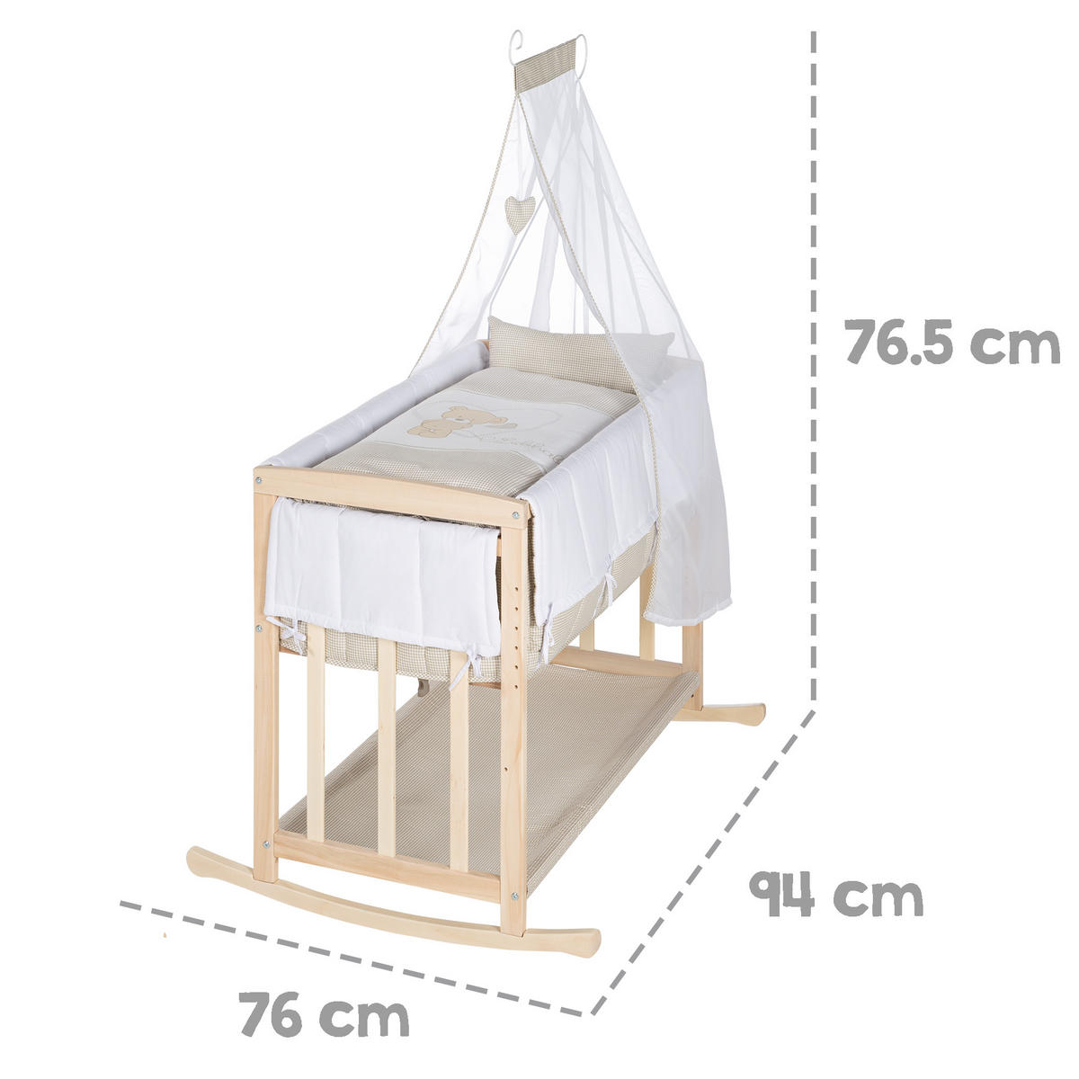 BEISTELLBETT Liebhabär 4in1 Set 90 x 45 cm - Naturfarben, Holzwerkstoff (45/90cm) - Roba