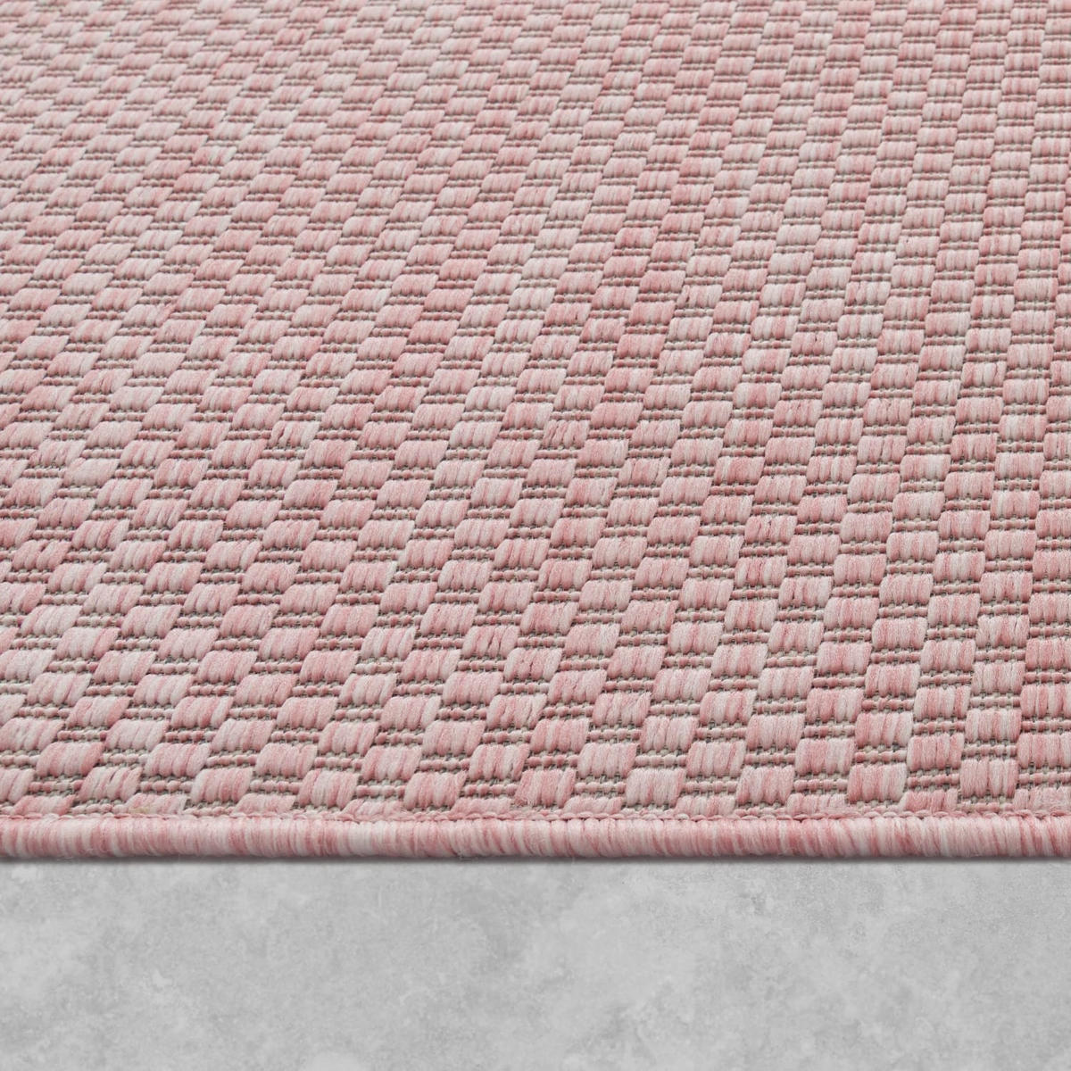 TEPPICH Kurzflor Unifarben Wohnzimmer schmutzabweisend Rosa Rechteckig 140x200 - Rosa, Textil (140/200cm) - KADIMA DESIGN