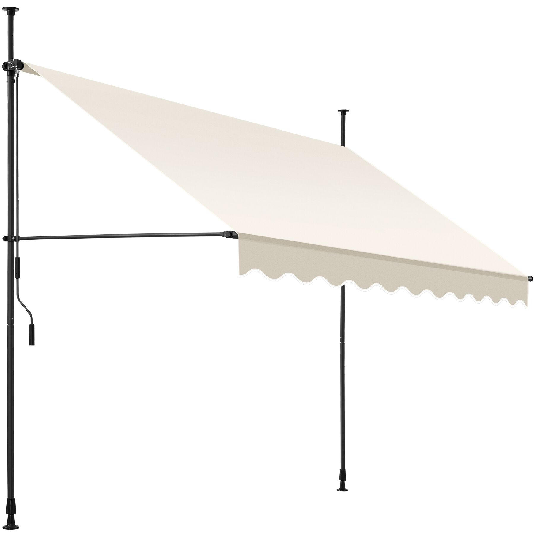KLEMMMARKISE ,einfache Montage,beige - Beige, Kunststoff (250/304/180cm) - tectake