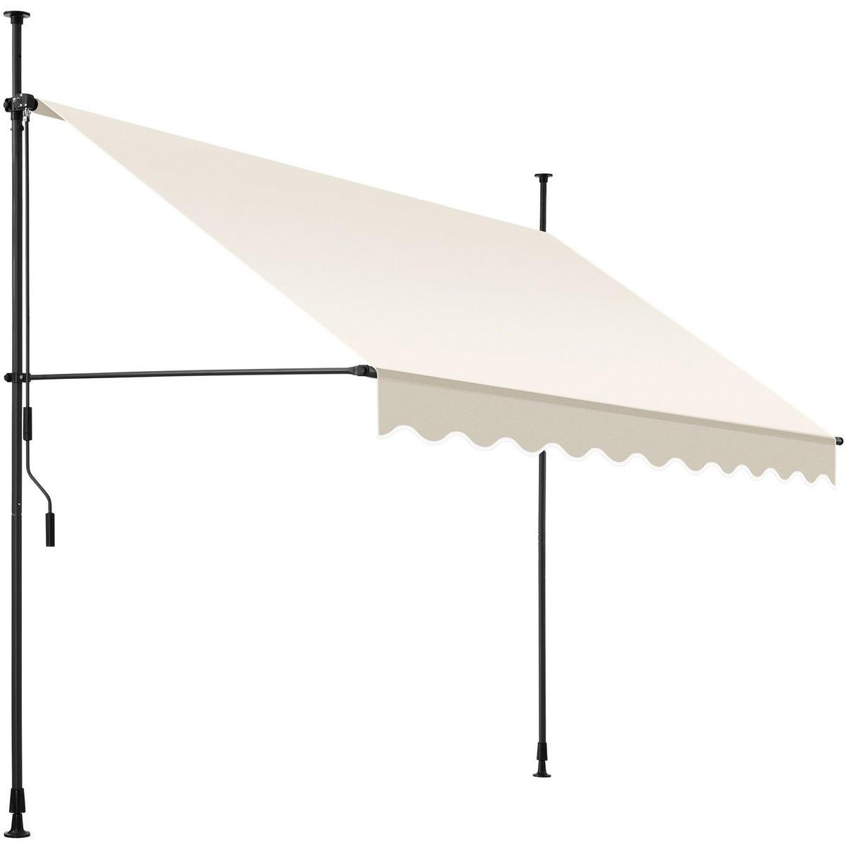 KLEMMMARKISE ,einfache Montage,beige - Beige, Kunststoff (250/304/180cm) - tectake