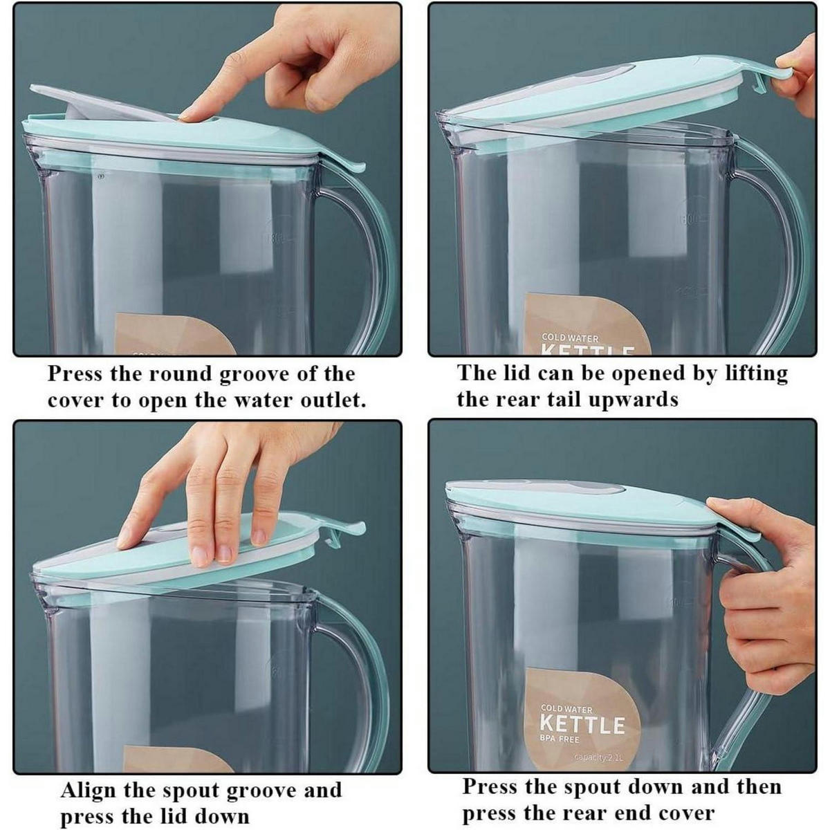 KARAFFE 2,1 L Blau BPA-frei - Transparent, Kunststoff (205/255cm)