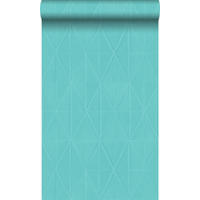 TAPETE grafische Form 53 cm x 10.05 m - Türkis, Papier (53/1000cm) - Origin Wallcoverings