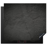 HERDABDECKPLATTE Beton - Schwarz - Industriell Ceranfeldabdeckung 59x52 cm - Anthrazit, Kunststoff (59/52/0.2cm) - MuchoWow