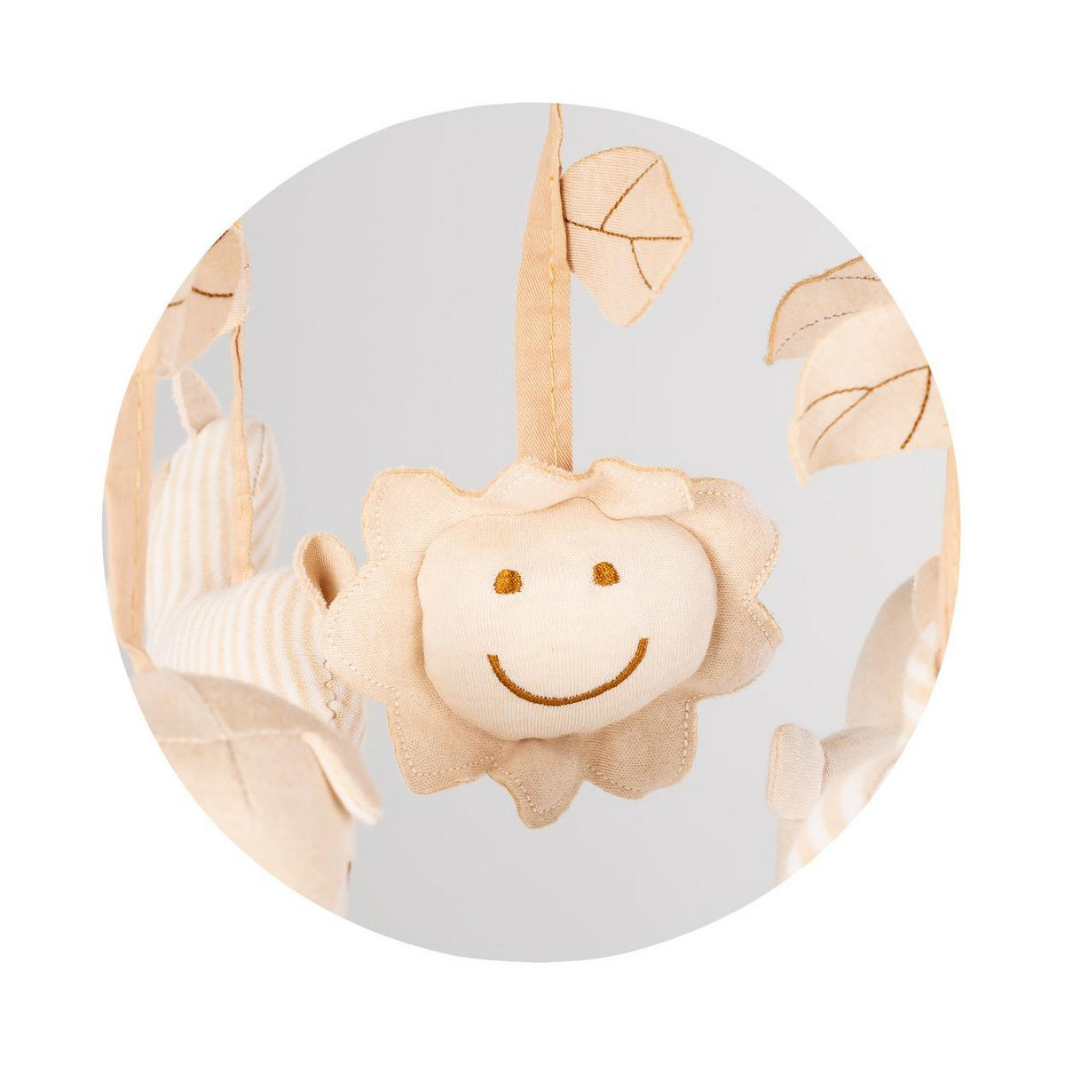 MUSIKMOBILE Rabbit & Friends beige 360° drehbar, Baumwolle, Melodien, Lautstärke, ab Geburt, Klemme - Beige, Kunststoff (38/61/22cm) - Chipolino