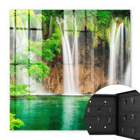 SCHLÜSSELBOX Schwarz 30x30 cm- Türöffnung nach rechts - Grüner Wasserfall - Grün, Metall (30/30/5cm) - TULUP