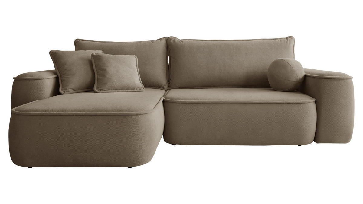 ECKSOFA Sandby - Schwarz/Braun, Holz/Kunststoff (283/168cm) - MIRJAN24