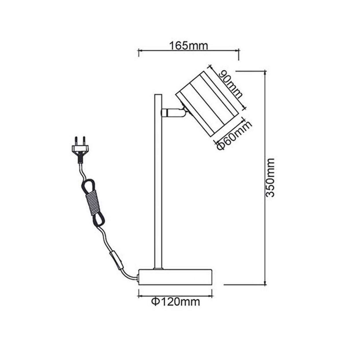 TISCHLEUCHTE James Weiß Flexibel Verstellbar - Weiß, Metall (16.5/12/35cm) - Globo Lighting