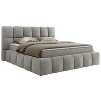 BOXBETT NIRA 140/200 - Hellgrau Strukture - H4 - Hellgrau, Holz/Textil (140/200cm) - MKS