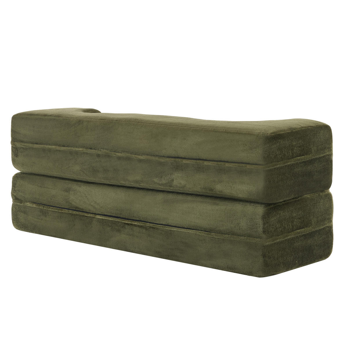 SCHLAFSOFA 2-in-1 faltbar Grün mit 2 Kissen - Grün, Kunststoff (180/70/55cm) - Meubliv