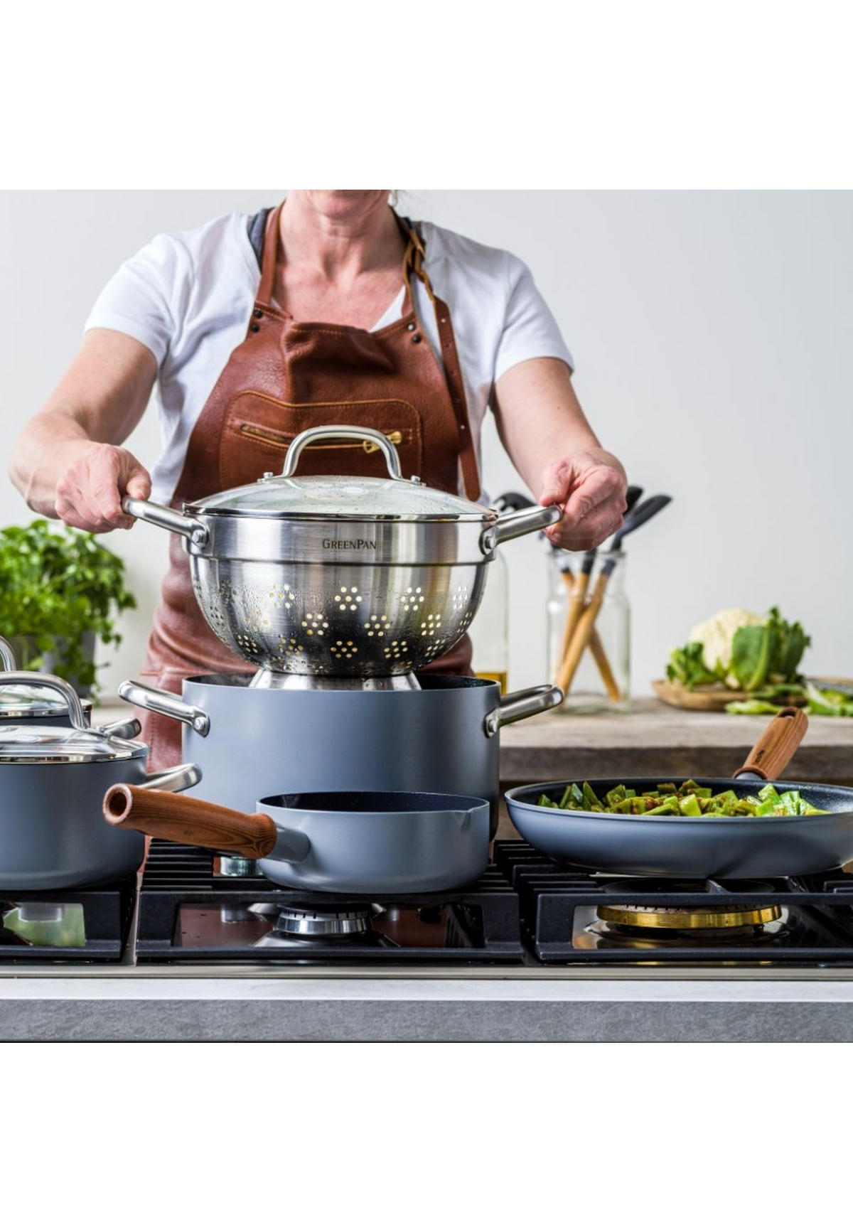 KOCHGESCHIRR-SET Mayflower Pro 13er Set - Grau, Metall - GreenPan