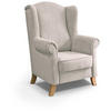 OHRENSESSEL Leonardo beige - Beige/Buchefarben, Holz/Textil (88/118/86cm) - Beautysofa