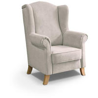 OHRENSESSEL Leonardo beige - Beige/Buchefarben, Holz/Textil (88/118/86cm) - Beautysofa