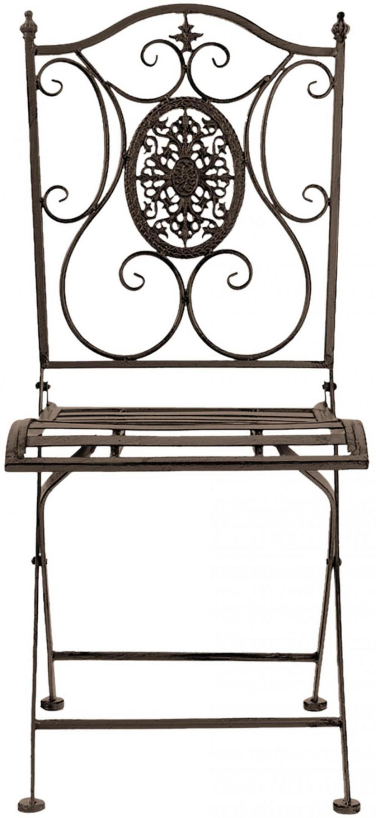 GARTENKLAPPSTUHL Metall Bronze - Bronzefarben, Metall (42/91/49cm) - CLP